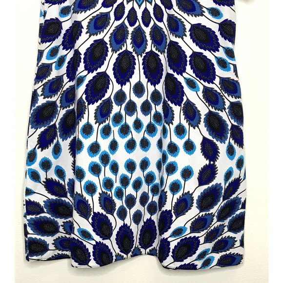 Chic Blue and White Patterned Mini Dress - Picture 6 of 12